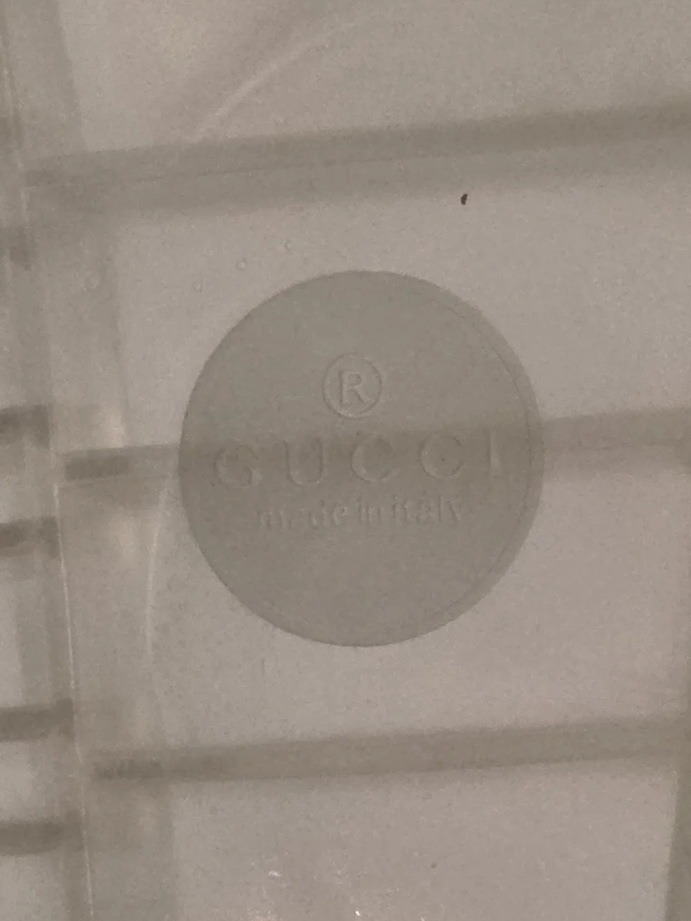 Gucci Translucent Jelly Slides, 12.5